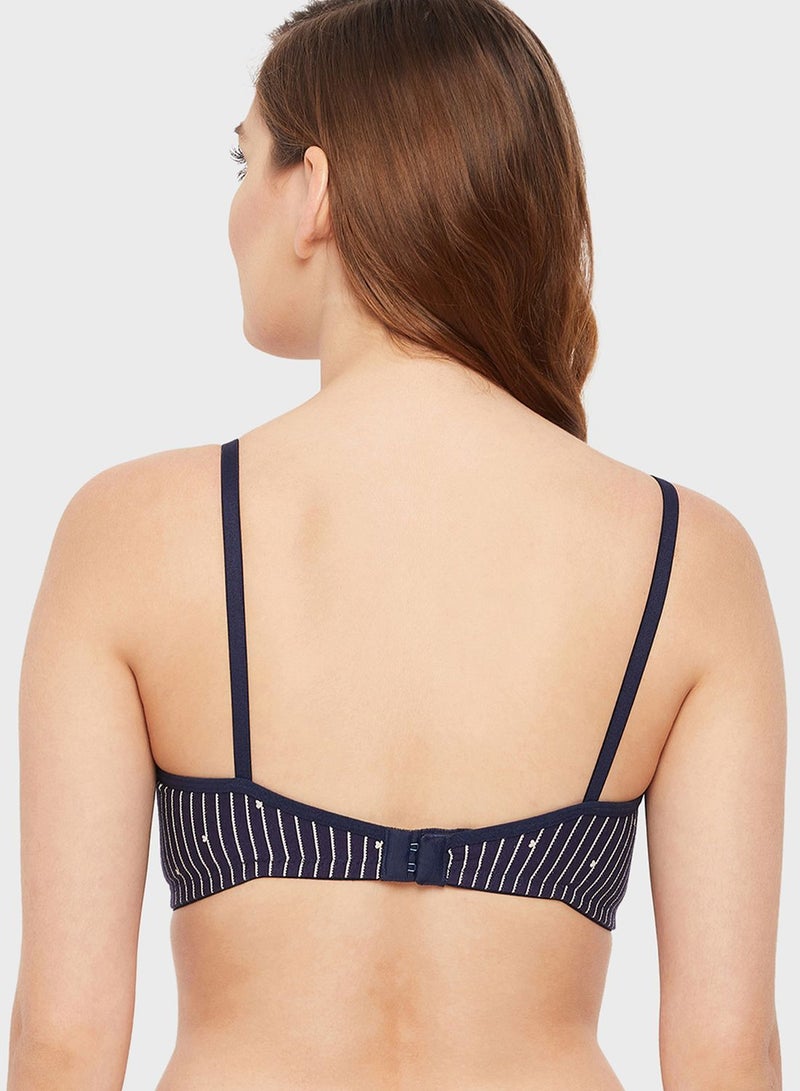 Clovia Striped Plunge Neck Bra - Image 2