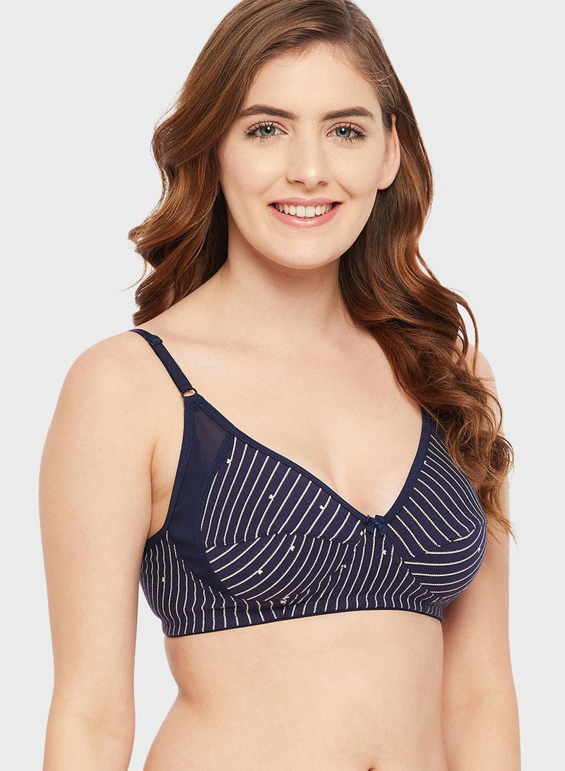 Clovia Striped Plunge Neck Bra - Image 3