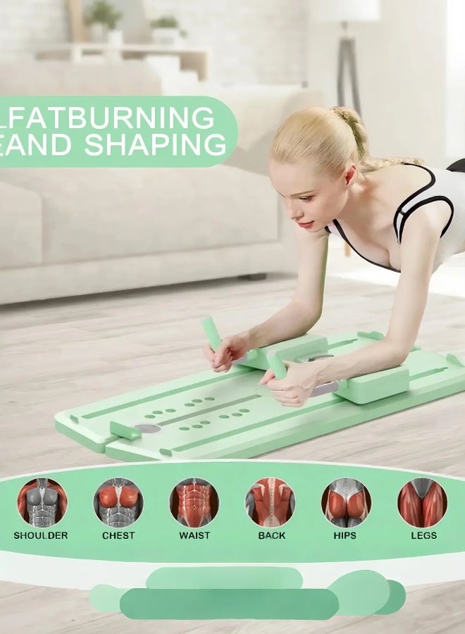 Jourvent Pilates Board - Pilates Reformer Set, Multi-Purpose Foldable Pilates Reformer Board for Home, 5 in 1 Pilates Sliding Board - Image 2
