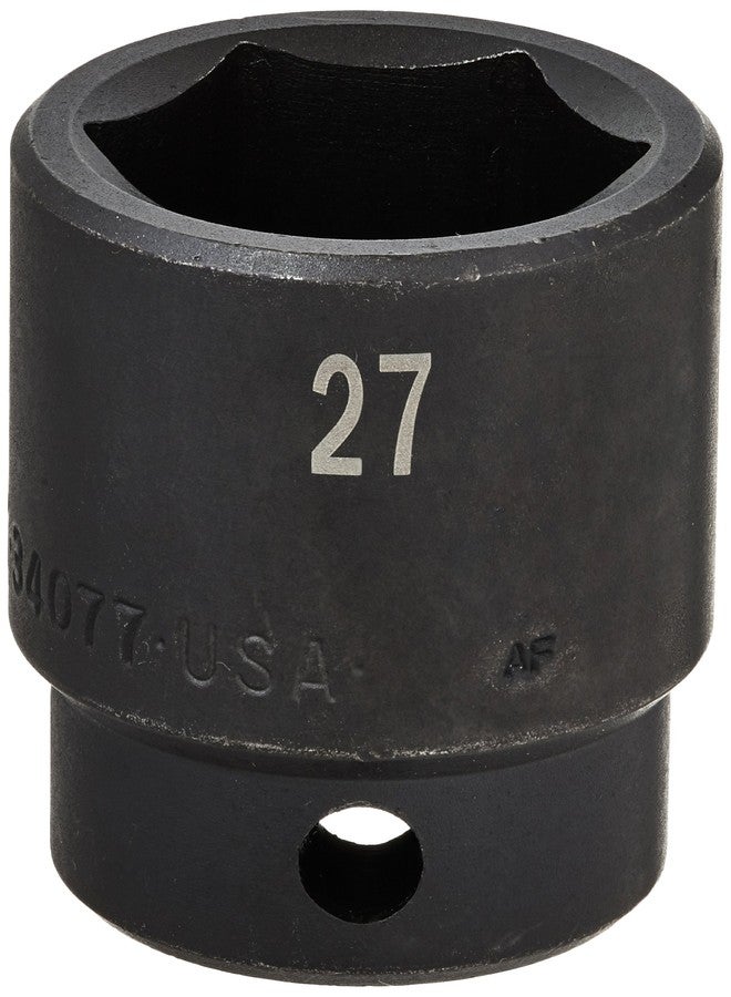 SK Tools USA 1/2" Drive, 27MM, 6 Point, Standard Impact Socket | 34077 - Image 1