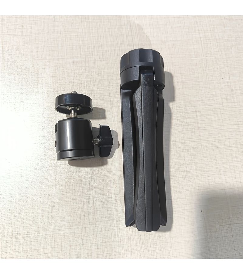 Black 360 Rotating Mini Tripod Head Mount for Projector Camera DSLR Live Streaming - Image 5