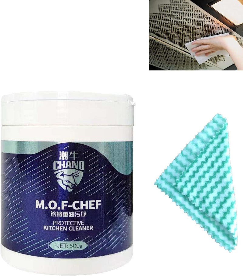 كلاراكو منظف مطبخ MOF CHEF الواقي، منظف مزيل الشحوم من jaysuing، منظف مزيل الشحوم عالي التحمل، مسحوق منظف Mof Chef، مزيل شحوم عالي التحمل للمطبخ، مسحوق تنظيف تلوث زيت المطبخ (قطعة واحدة - 500 جرام) - Image 1