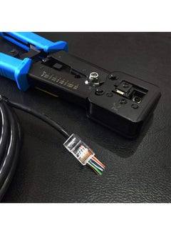 Generic Petechtool Rj45 Professional Crimp Tool Pass Through Cat5 Cat5E Cat6 Heavy Duty Crimping Tool Blue For Rj45 Rj12 Regular And End-Pass-Through Connectors With 20Pieces Rj45 Cat6 Connectors And 5 Free B  - Image 4