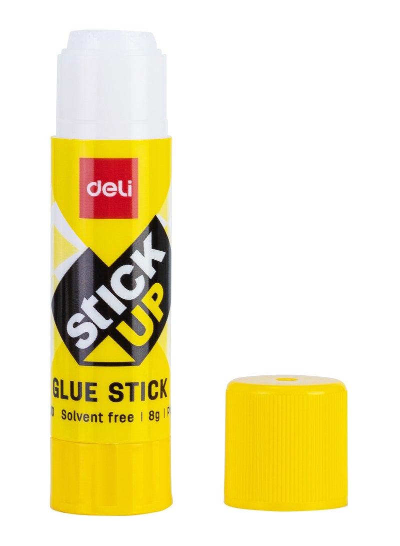 Deli EA20010 STICK UP PVP Glue Stick, 8g, White Glue, Yellow Barrel, Non-Toxic, Washable - Image 3