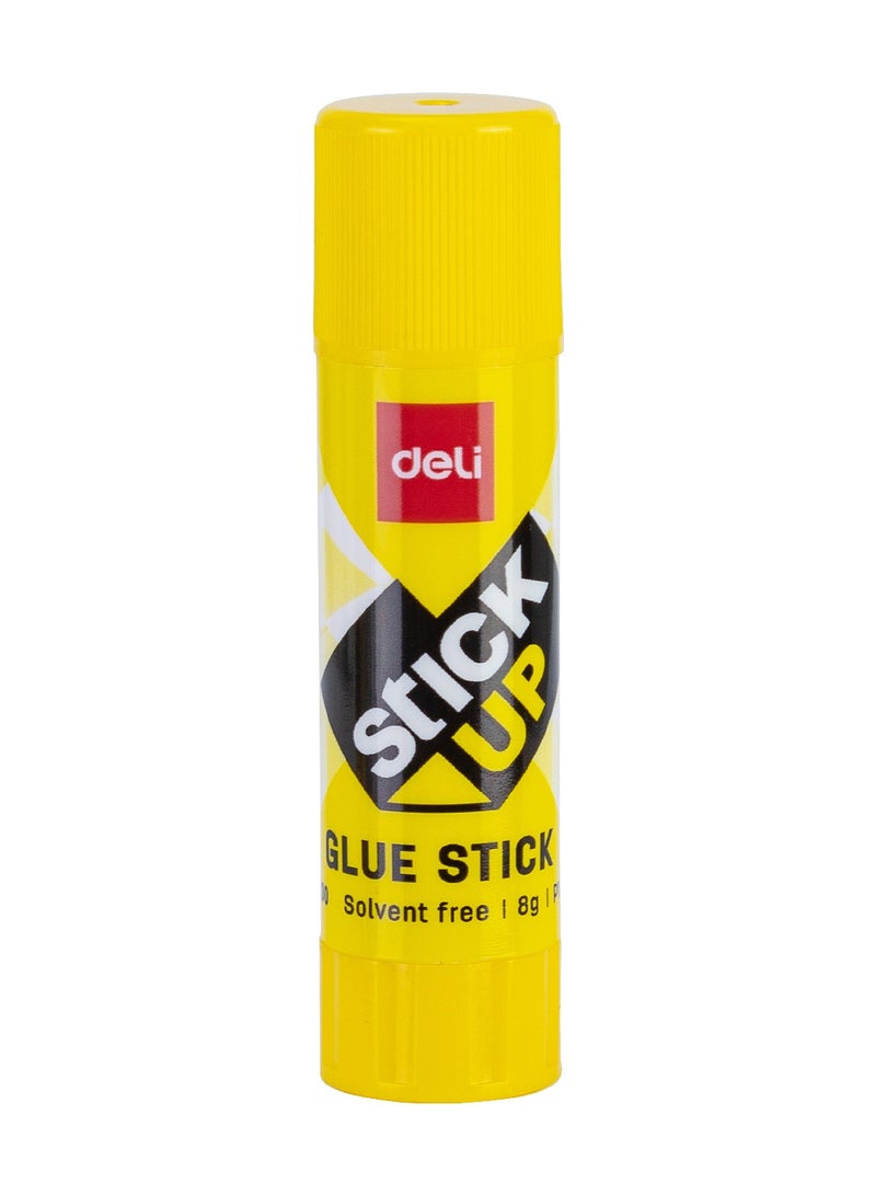 Deli EA20010 STICK UP PVP Glue Stick, 8g, White Glue, Yellow Barrel, Non-Toxic, Washable - Image 2