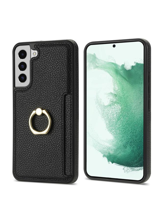 اس-توب جراب لهاتف Samsung Galaxy S22+ 5G Ring Card Litchi Leather Back Case Phone - Image 2