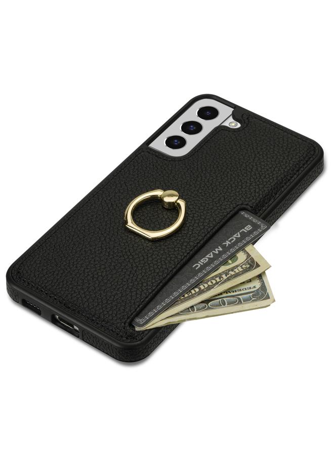 اس-توب جراب لهاتف Samsung Galaxy S22+ 5G Ring Card Litchi Leather Back Case Phone - Image 3