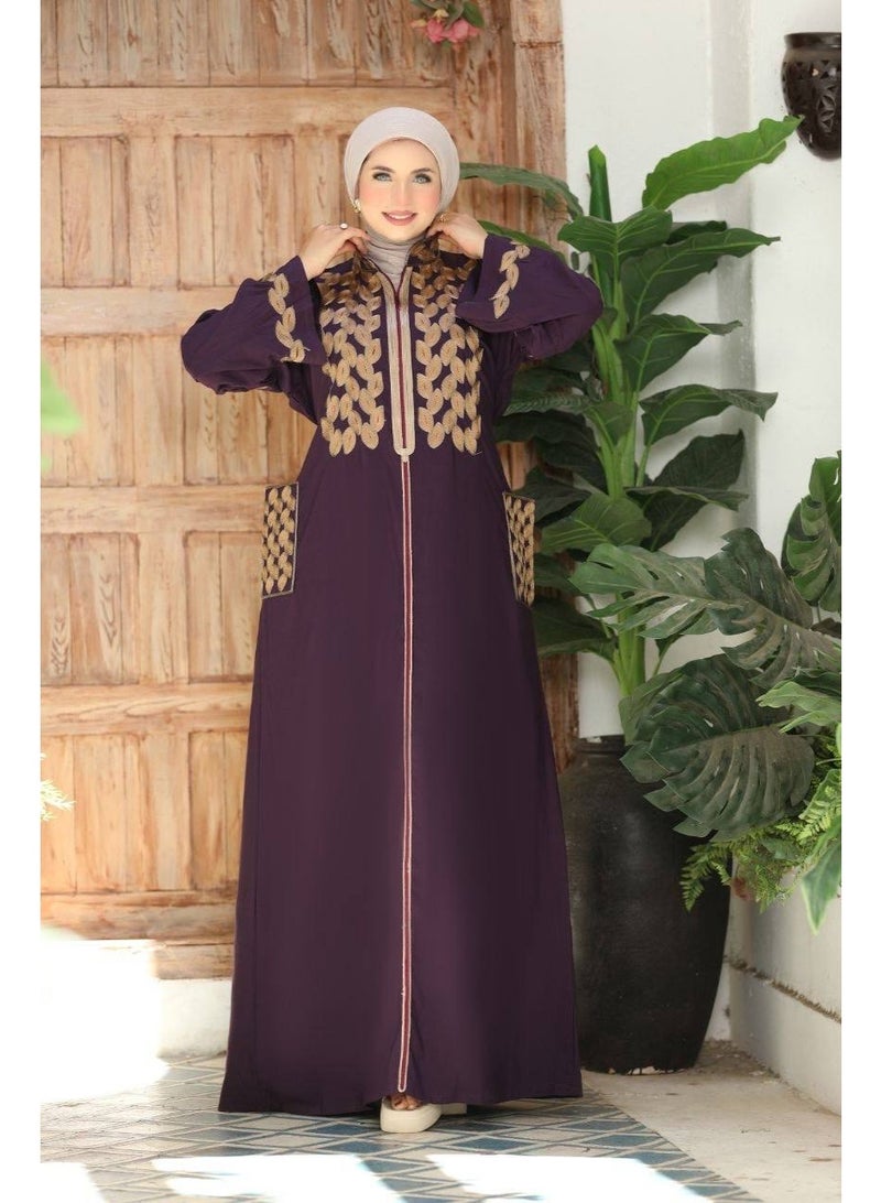 Women's Abaya in Imported Marasi Al-Ahram Fabric – Elegance and Luxury in Every Look. Size 1: Width 60cm – Suitable for up to 85 kg. - Image 4