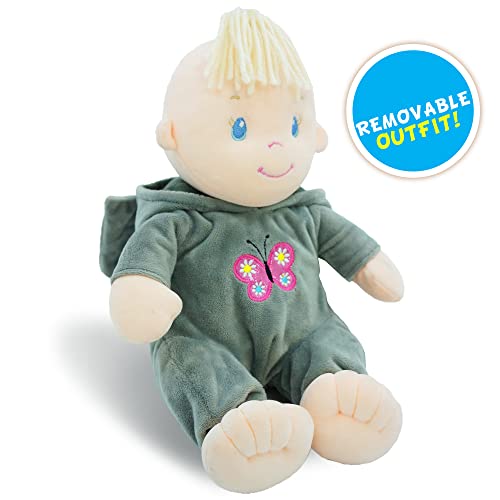 June Garden 12 Sweet Dolly Jacqueline Stuffed Ultra Soft Baby Elephant Doll for Birth and Up Removable Grey Outfit - Image 5