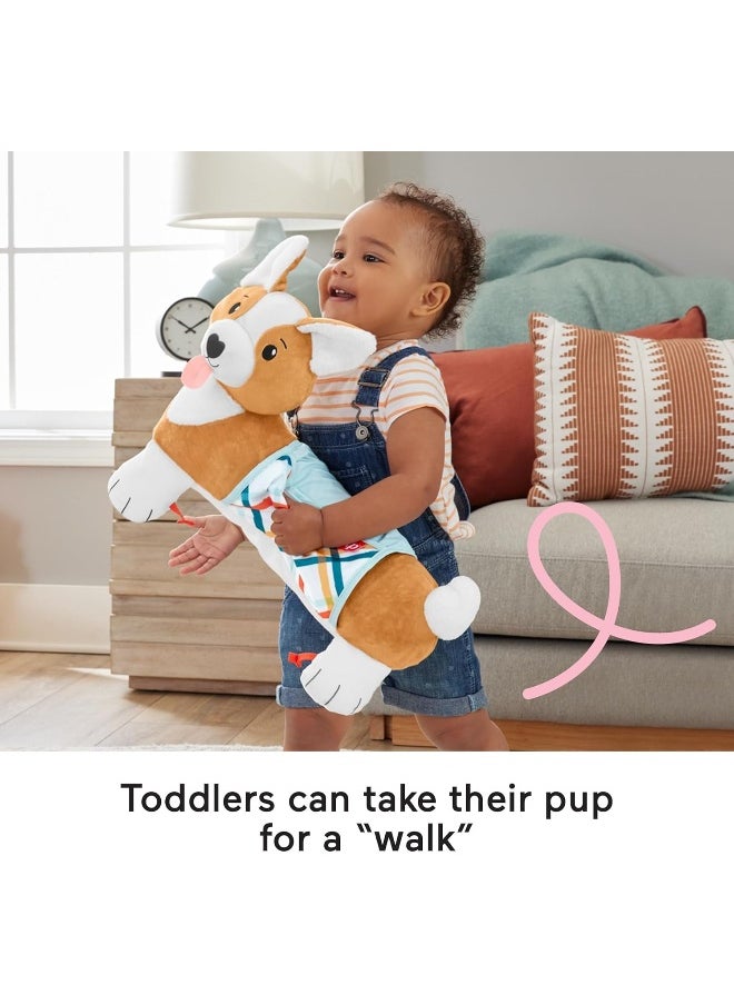 3-In-1 Puppy Tummy Wedge Plush With Teether Rattle & Mirror Toys For Infants