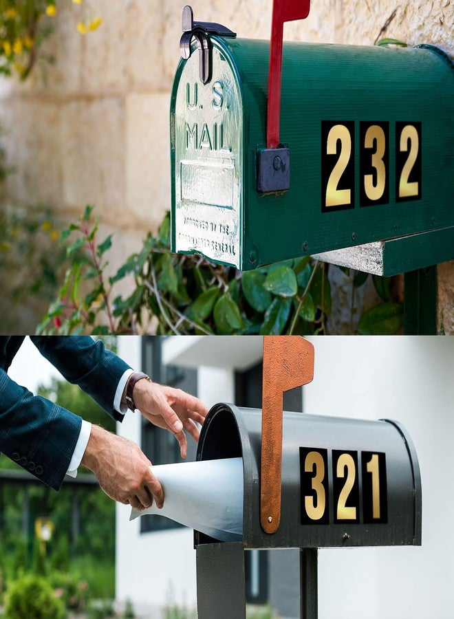 Tenare 96 Pieces 8 Set Reflective Mailbox Numbers Vinyl Waterproof Numbers 0-9 Self Adhesive for Outside Signs Door Trucks Address Trash Cars Home Business(3 Inch,Gold in Black) - Image 5