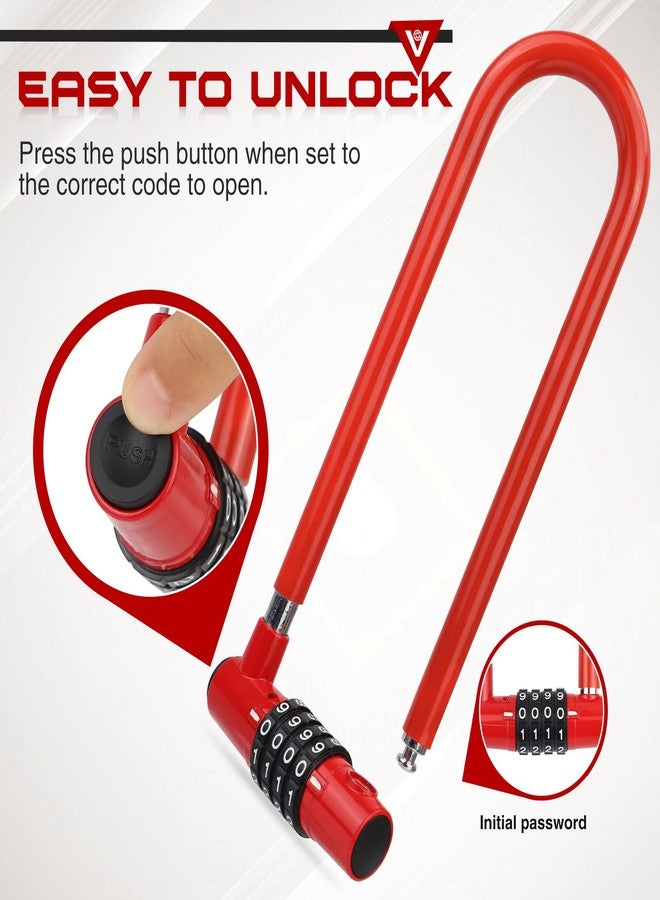 BALINGE Bike U Lock - Heavy Duty 4-Digit Combination U-Shaped Bicycle Lock for Maximum Security - Image 5