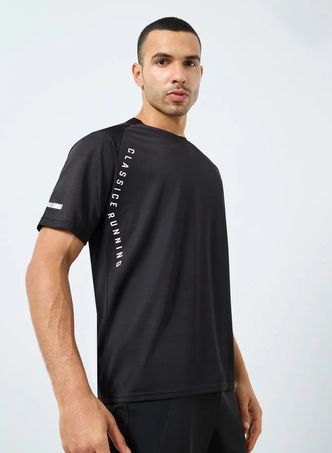 Styli Active Regular Fit Side Placement Print Detailing Athleisure T-Shirt