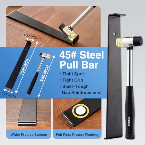 CRAFTZONE 4PC Laminate Flooring Tools, Floor Gap Repair Tool Set with Suction Cup & Rubber Mallet Hammer, Fixer Tool for Floating Wood Floors - Image 3