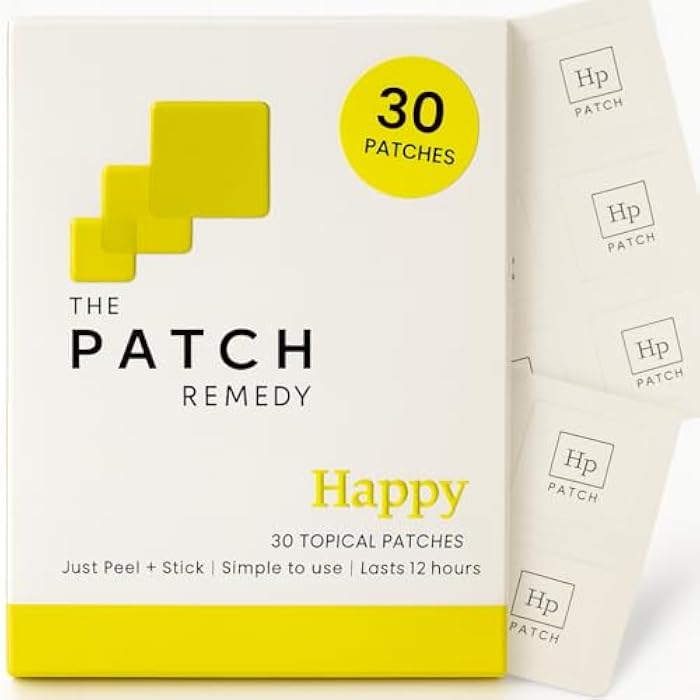 The Patch Remedy Happy Patch | 5-HTP, L-Theanine, Rhodiola, Inositol, B6, Vitamin D3 | 30 Patches - Image 1