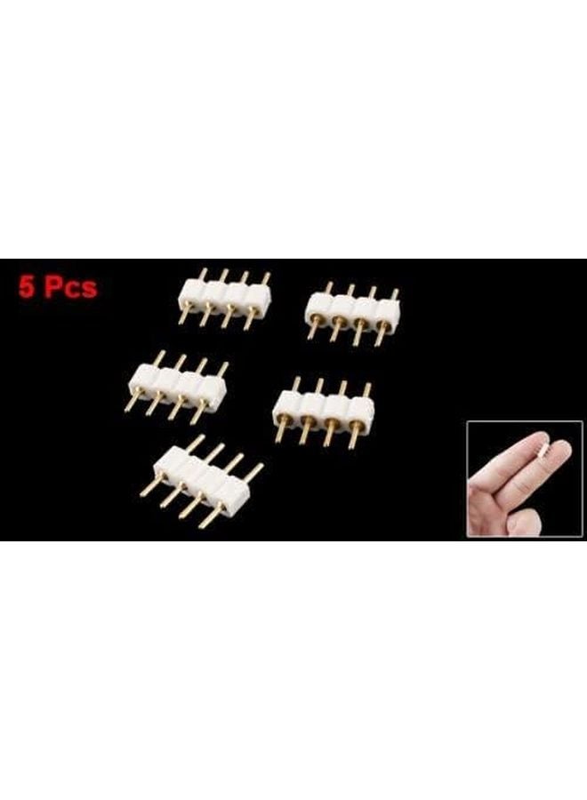 5Pcs Male to Male 4 Pin RGB Wire Connector White for LED Strip Light - Image 3
