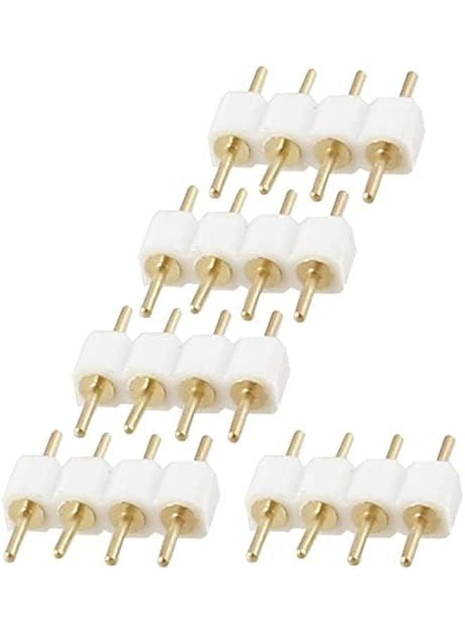 5Pcs Male to Male 4 Pin RGB Wire Connector White for LED Strip Light - Image 2