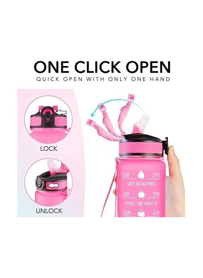 S2C S2C™ Motivational Large Water Bottle 1L Tritan Plastic Water Bottle With Time Markers, Leak Proof Water Bottle For Kids, School Water Bottles Plastic Water Bottle Gym Bottle (BLUE-PINK)  - Image 5