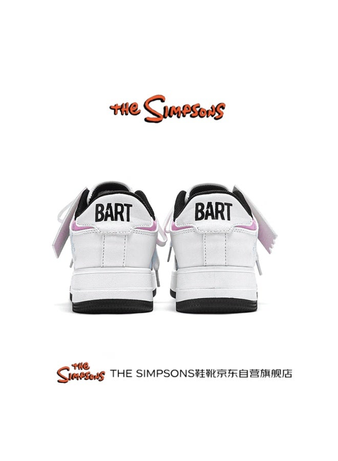 The Simpsons Men's Shoes High-value Student Couple Graffiti Sneakers Versatile Thick-soled Casual Trendy Women's Blue-pink Gradient Size 39
