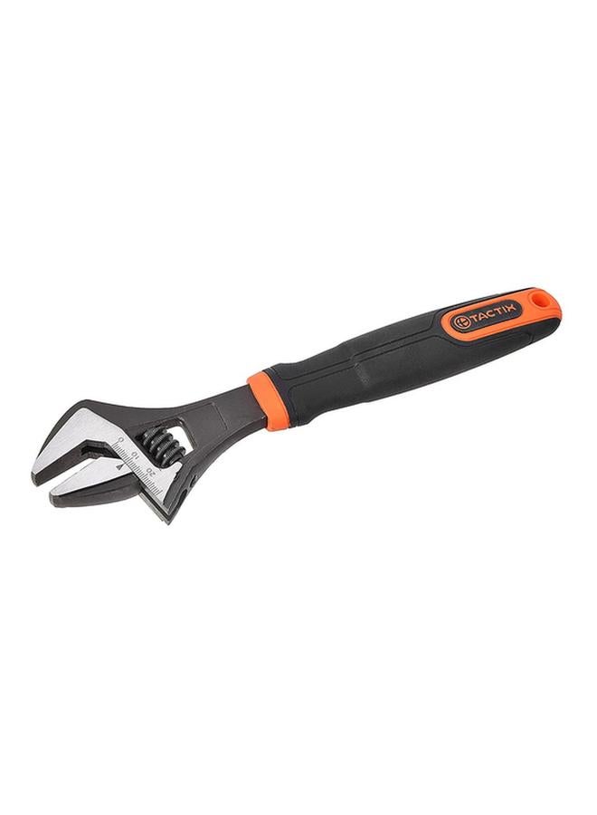 Tactix Chrome-Vanadium Steel Adjustable Wrench with Ergonomic Handle Orange and Black 6inch  - Image 2