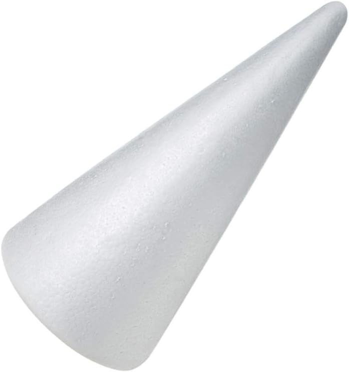 comfrt 2pcs Foam Cones Christmas Tree Cone Styrofoam Cones for DIY Modeling Craft Floral Arranging Supplies (38x13.5cm) - Image 2