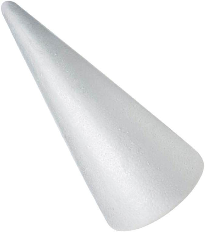 comfrt 2pcs Foam Cones Christmas Tree Cone Styrofoam Cones for DIY Modeling Craft Floral Arranging Supplies (38x13.5cm) - Image 3
