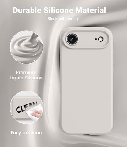 OTOFLY Magnetic for iPhone 17 Air Case,Compatible with Magsafe,Classic Liquid Silicone Mobile Phone Case,Integrated Camera Control Button,Anti-Scratch Microfiber Lining, Stone - Image 3