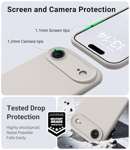 OTOFLY Magnetic for iPhone 17 Air Case,Compatible with Magsafe,Classic Liquid Silicone Mobile Phone Case,Integrated Camera Control Button,Anti-Scratch Microfiber Lining, Stone - Image 5