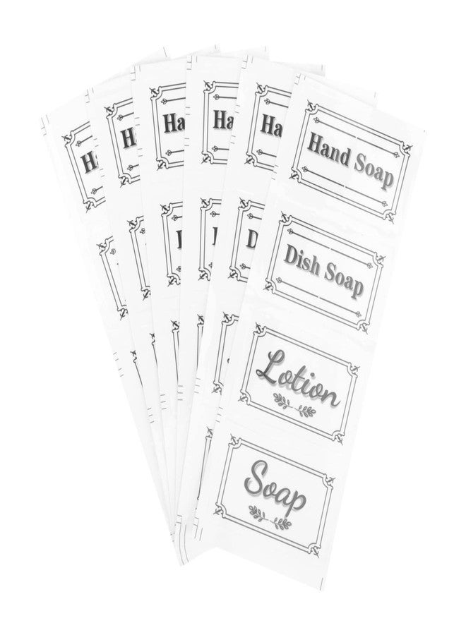Garneck 6 Sheet Waterproof Soap labels Transparent Self-Adhesive Bottle Removable Labels for Hand Soap Dispensers Bathroom and Kitchen Bottles Organizing - Image 1