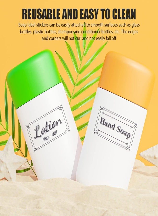 Garneck 6 Sheet Waterproof Soap labels Transparent Self-Adhesive Bottle Removable Labels for Hand Soap Dispensers Bathroom and Kitchen Bottles Organizing - Image 3