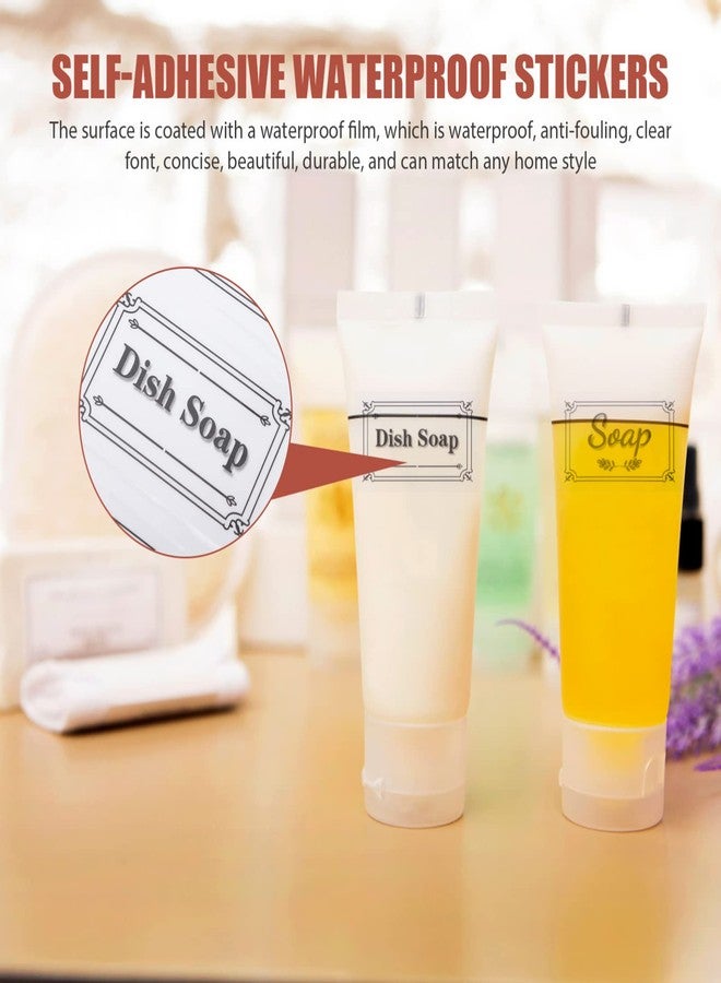 Garneck 6 Sheet Waterproof Soap labels Transparent Self-Adhesive Bottle Removable Labels for Hand Soap Dispensers Bathroom and Kitchen Bottles Organizing - Image 5