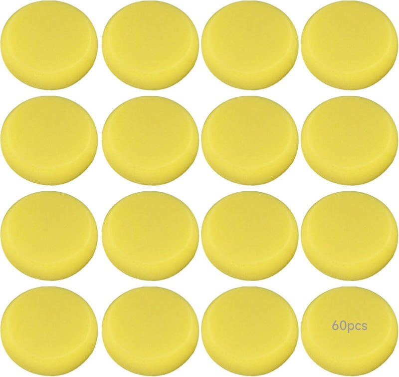 Set of 60 Round Sponge Brushes for Painting, Great for Acrylic, Watercolor, and Oil Paint, Absorbent and - Image 1