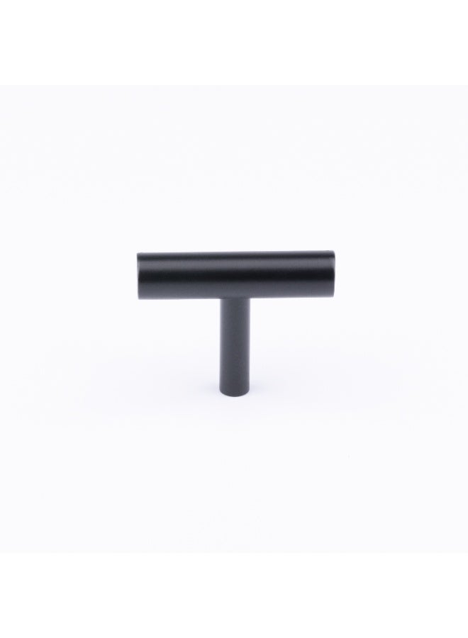 CINCINNO Vigor Premium Solid Brass T-Knob Handle With Soft Straight Leg 50x37x12mm With 2-Year Colour Warranty – Stylish & Durable for Drawers, Kitchen Cabinets & Furniture (Matt Black)  - Image 1