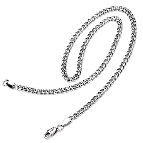 AmyRT Jewelry 4.5mm Titanium Steel Mens Beveled Curb Link Chain Silver Gold Necklace 18 in - Image 4