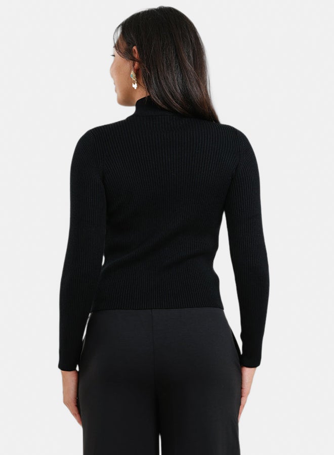 Carina Ribbed High Neck Pullover - Image 4