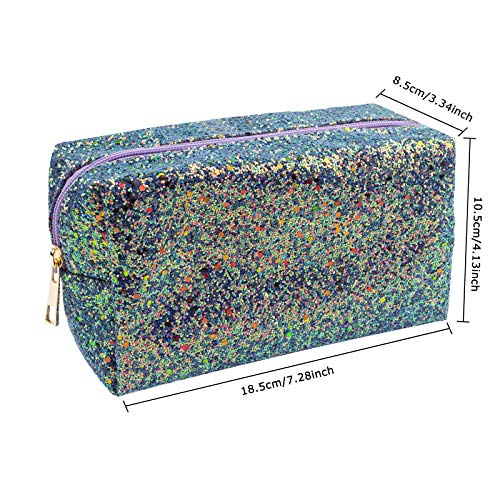 KisSealed Colorful Glitter Shine Cosmetic Pouch Waterproof Zipper Handbag Carry Case Organizer Travel Case (purple) - Image 4