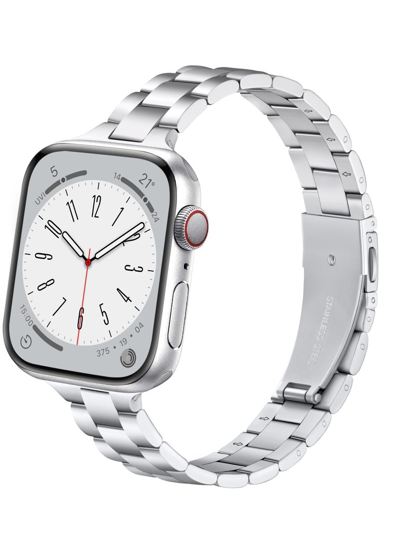 عام أشرطة رفيعة من الفولاذ المقاوم للصدأ متوافقة مع أبل ووتش 38مم 40مم 41مم للنساء، أشرطة معدنية لسلسلة iWatch 9 8 7 6 5 4 3 2 1 SE.