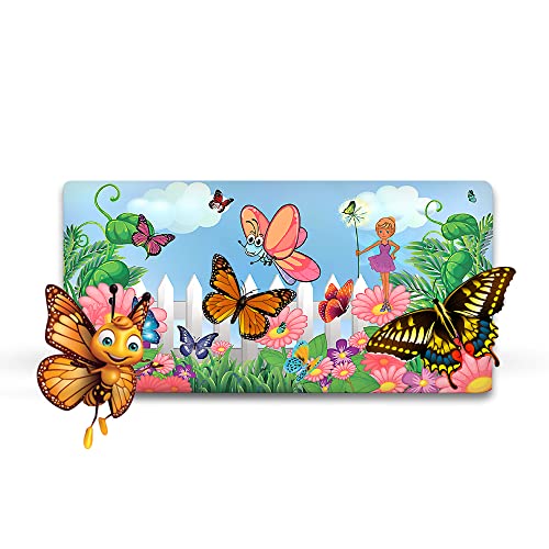 Ultra 3D Multipurpose Stylish Fridge Magnets for Refrigerator of Cartoon Magical Fairy Butterfly Flowers Theme - Image 1