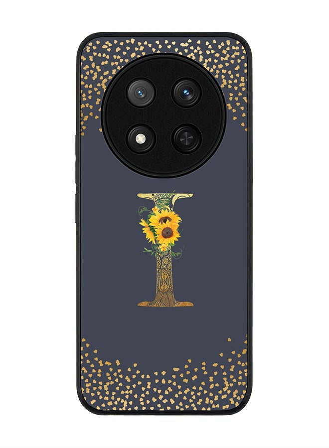 Stylizedd For Honor X9c / Honor Magic7 Lite 5G Case,Slim fit Camera Protection, Shockproof Thin Phone cover  - Custom Floral Monogram - I  (Grey ) - Image 1