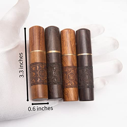 Huwane Toothpick Holder Portable Wood Toothpick Case Waterproof Handmade Craft Toothpick Pocket Box for Storage Toothpicks, Needle, Pill, Cotton Swab, Bead, Ear Pick, and Other Small Object (4 Packs) - Image 2