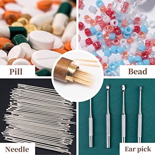 Huwane Toothpick Holder Portable Wood Toothpick Case Waterproof Handmade Craft Toothpick Pocket Box for Storage Toothpicks, Needle, Pill, Cotton Swab, Bead, Ear Pick, and Other Small Object (4 Packs) - Image 5