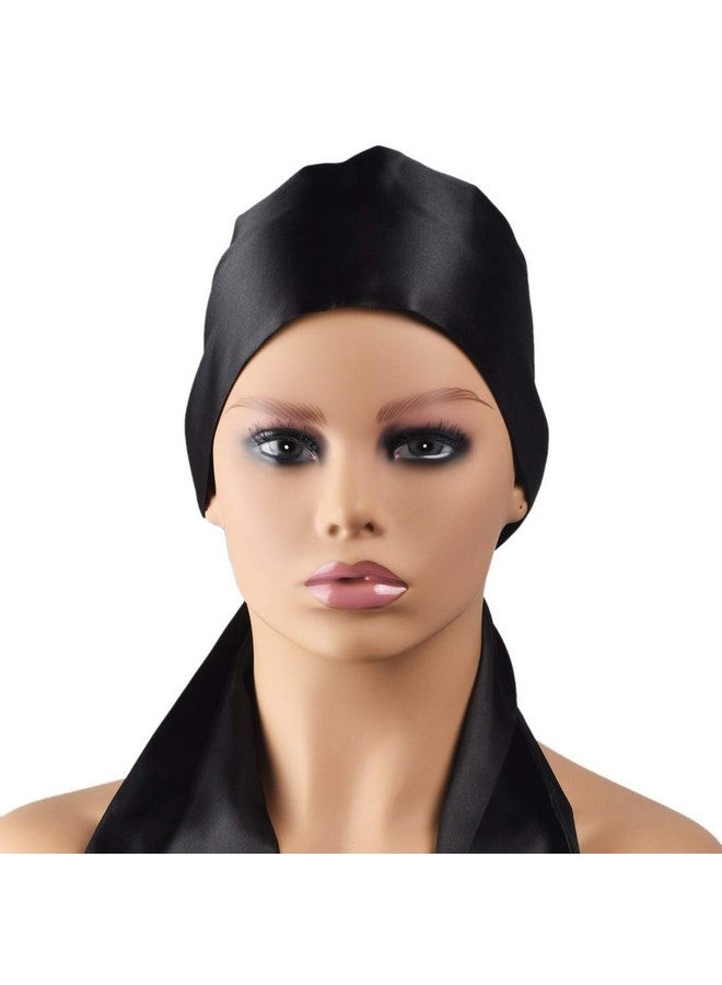 Bevisun 2Pcs Satin Edge Laying Scarf Scarves For Women'S Hair Laying Scarf For Lace Front Wig Non Slip Hair Wrap Wigs Grip Band For Yoga Makeup Facial Sport (Black2Pcs) - Image 5