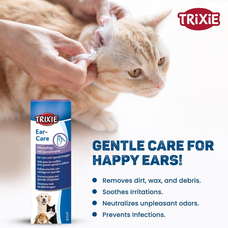 Trixie : - Ear Care for Dogs Cats and Other Small Animals | Offers Top Protection Against Dirt, Cleans and Maintains The Ear | Especially Suitable for Dogs with Droopy Ears – 50ml - Image 1