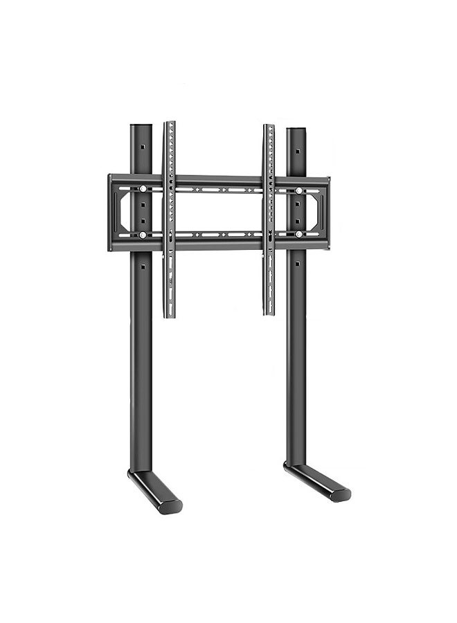 HILLPORT حامل تلفزيون أرضي من الفولاذ المتين لشاشات التلفزيون مقاس 40-80 بوصة، سعة 55 كجم، تصميم ثنائي القطب، قابل لتعديل الارتفاع، موفر للمساحة، VESA 100x100-600x500 مم - Image 1