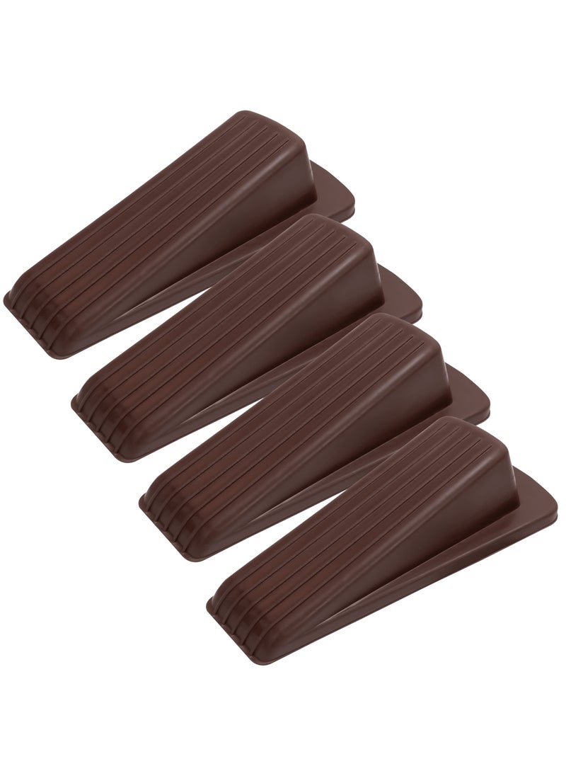 S&T INC. ST INC Heavy Duty Rubber Door Stopper for Residential and Commercial Use Brown 48 In x 22 In x 13 In 4 Pack 