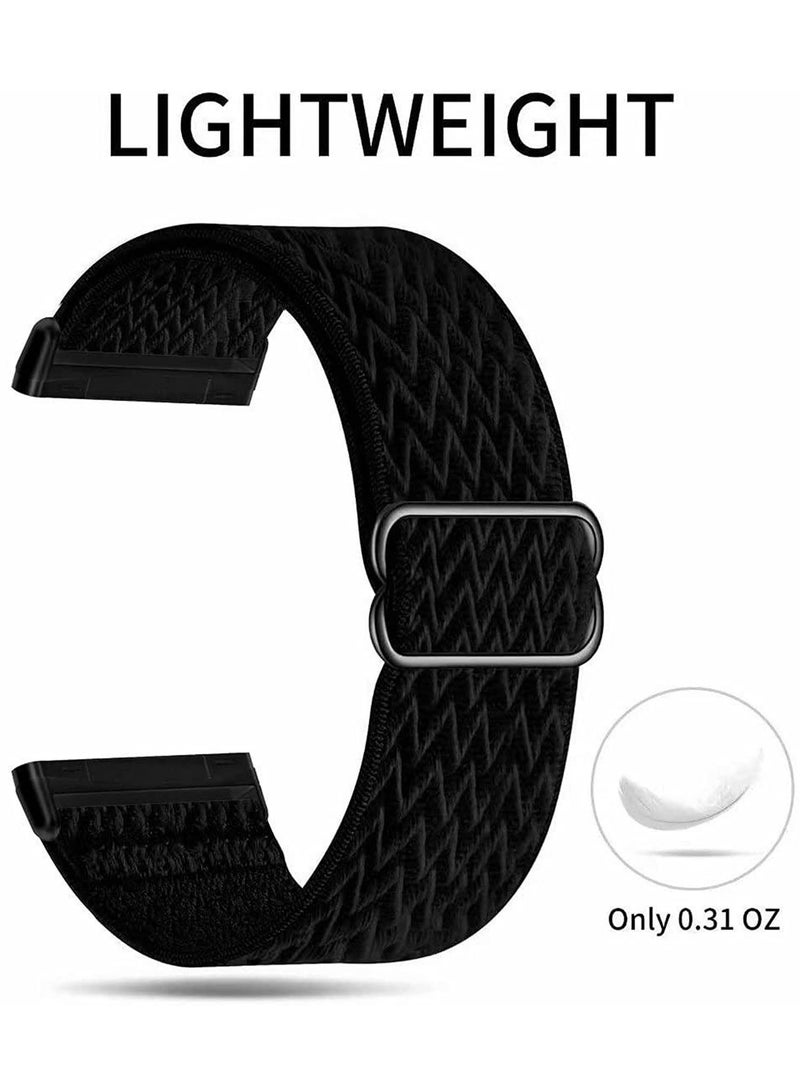 SOLARAE Elastic Strap Compatible with Fitbit Versa 3/ Fitbit Sense Strap,Adjustable Nylon Sports Straps for Women Men,Breathable Replacement Wristband - Image 2