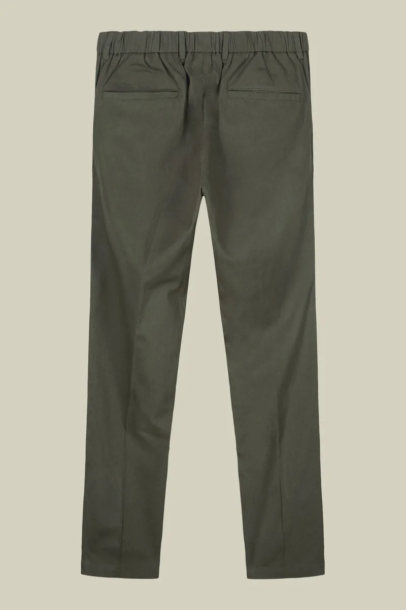 Doppelganger Green Men's trousers with two small pleats and elastane in the back waistband - Green for Men | Best Price UAE
