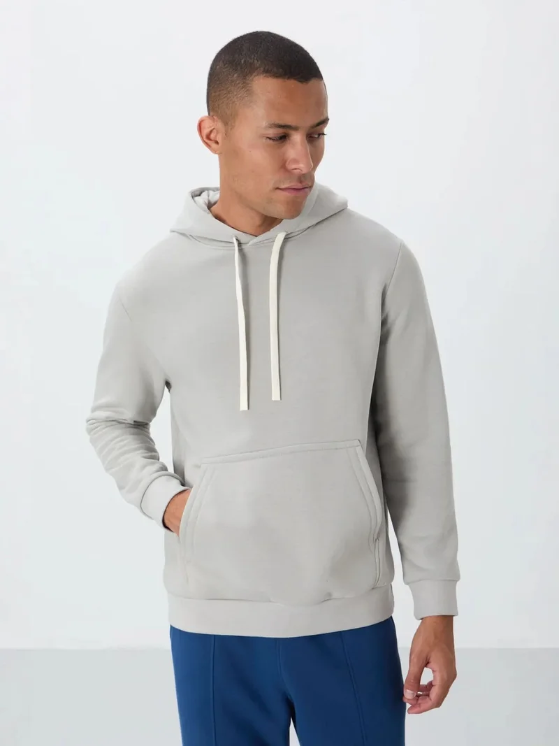 تومي لايف TOMMY Men's Solid Hooded Sweatshirt With Pocket