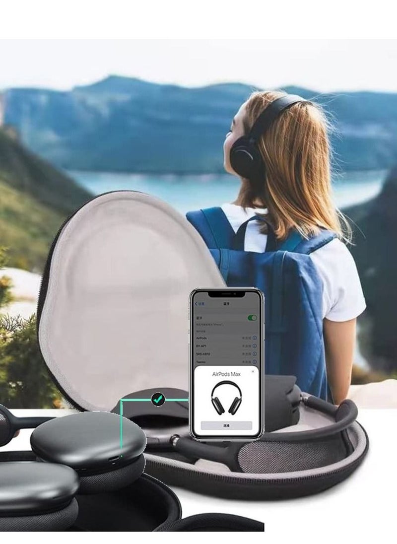 SYOSI - Hard Case  for Airpods Max Headphones, Carrying Case Storage Travel Case Fashion PU Case Wireless Headphones EVA Storage Case Protective Case Cover (Gray) - Image 1