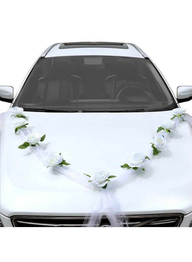جي هول مجموعة شرائط باقة الزهور الاصطناعية، زهور سيارة الزفاف لتزيين حفل الزفاف - Image 1